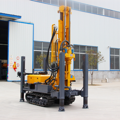 180M depth rubber belt crawler underground water well drilling rig machine