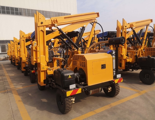 Wheel type guardrail installation YC260 hydraulic hammer pile driving machine